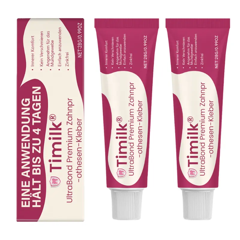 Timilk® UltraBond Premium Denture Adhesive 🔥 FDA Certified (Clinically Proven 4-Day Hold for Secure, Comfortable & Zinc-Free Denture Fit 🦷)