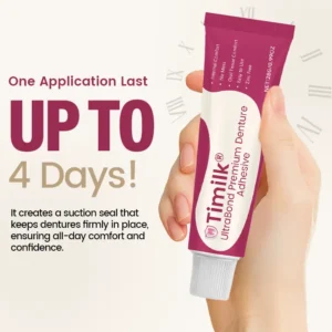 Timilk® UltraBond Premium Denture Adhesive ⚕️ FDA Certified (Clinically Proven 4-Day Hold for Secure, Comfortable & Zinc-Free Denture Fit 🦷) (Copy)